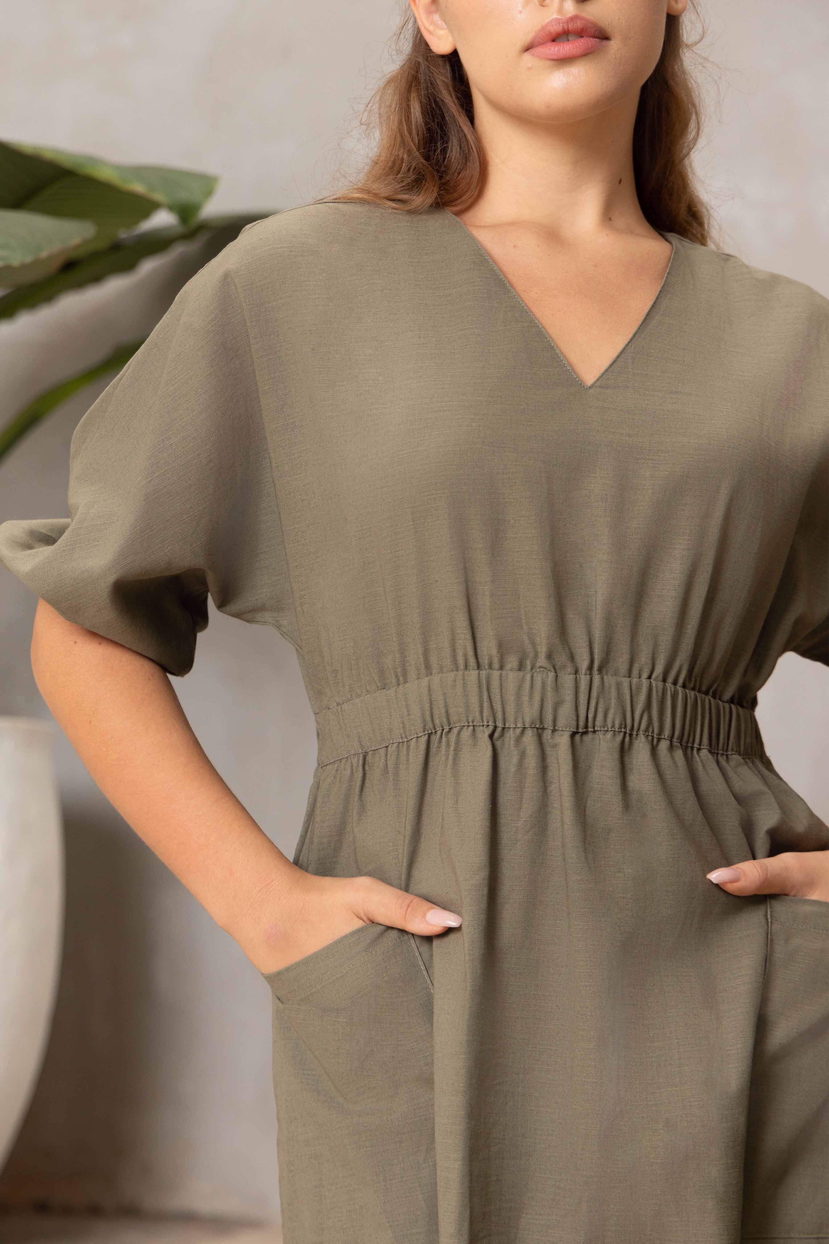 Olivine Elova Linen Dress