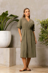 Olivine Elova Linen Dress