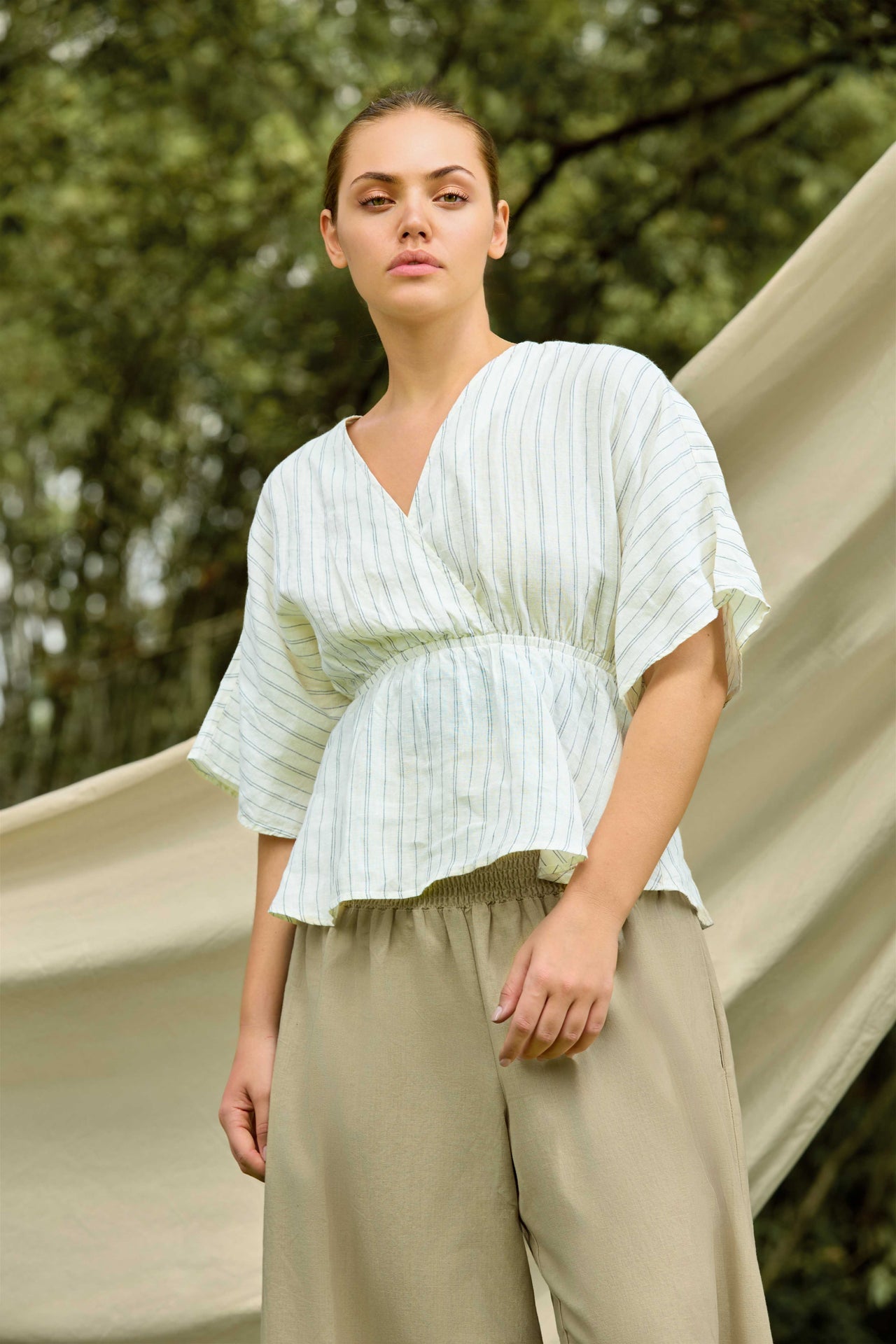 Aurelia Bloom Linen Top