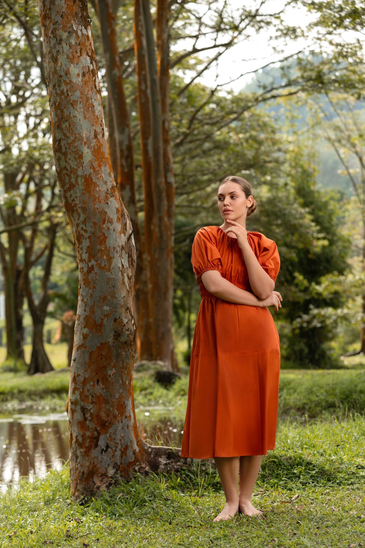 Moonlit Mirage Linen Dress