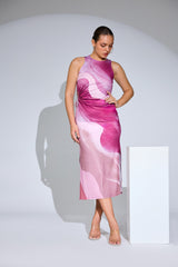 Ripple Cut Midi Dress