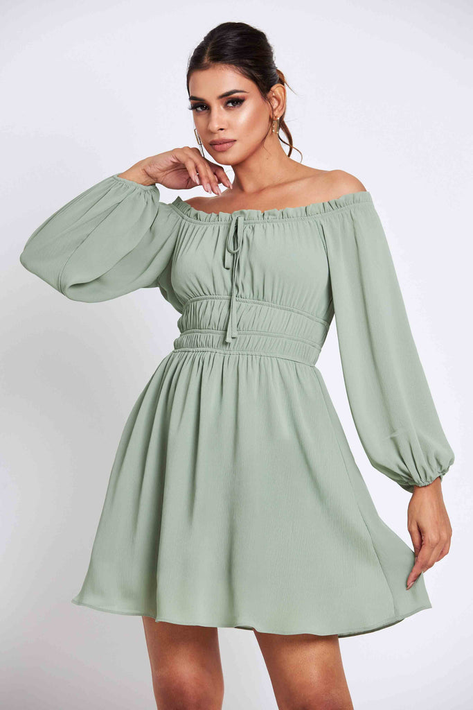 Hazel Off Shoulder Short Dress