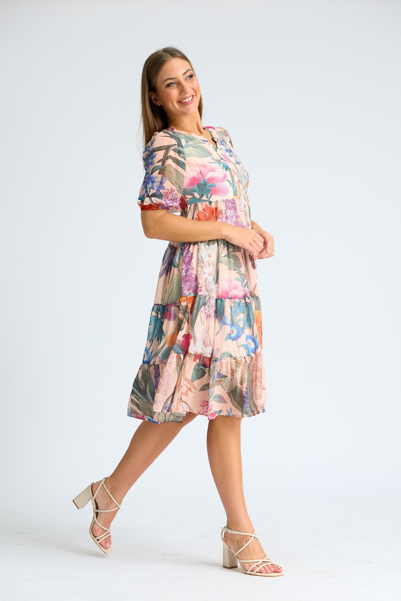Graceful Layered Midi Dress