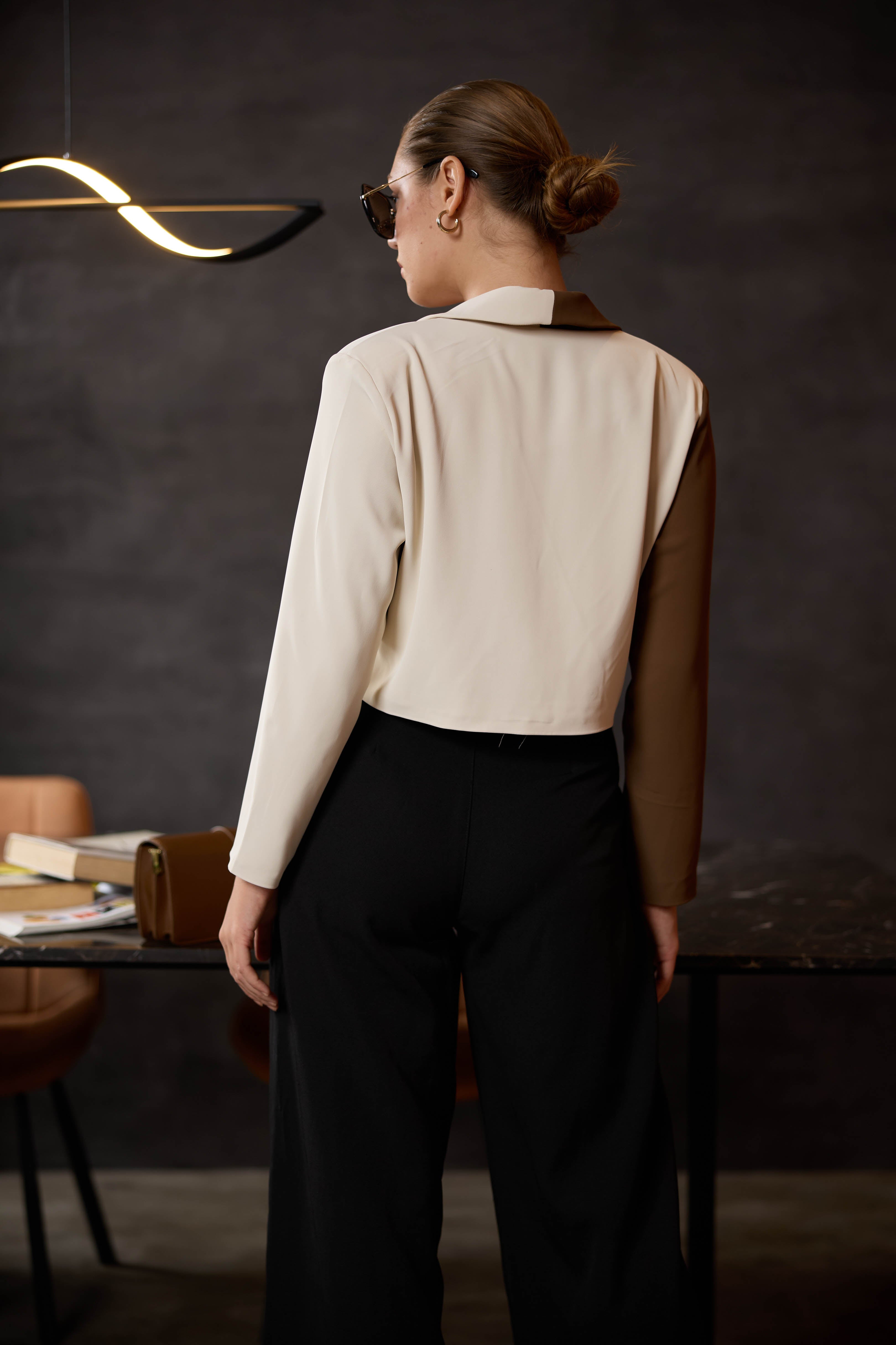 Color Block Two Way WW Crop Blazer