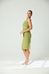 Sleeveless Front Button Detail Work Wear Dress
