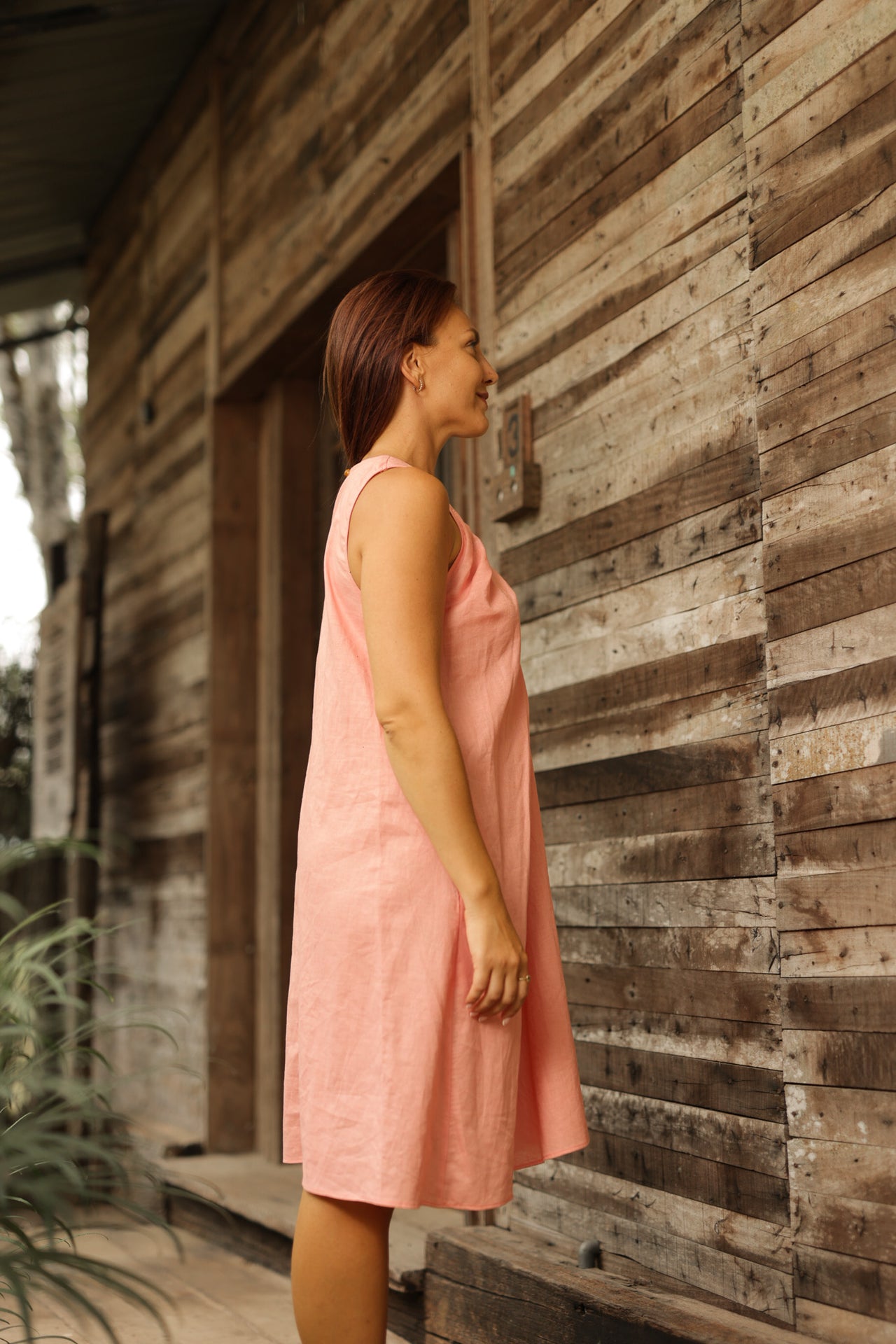 Blush Fern Linen Dress