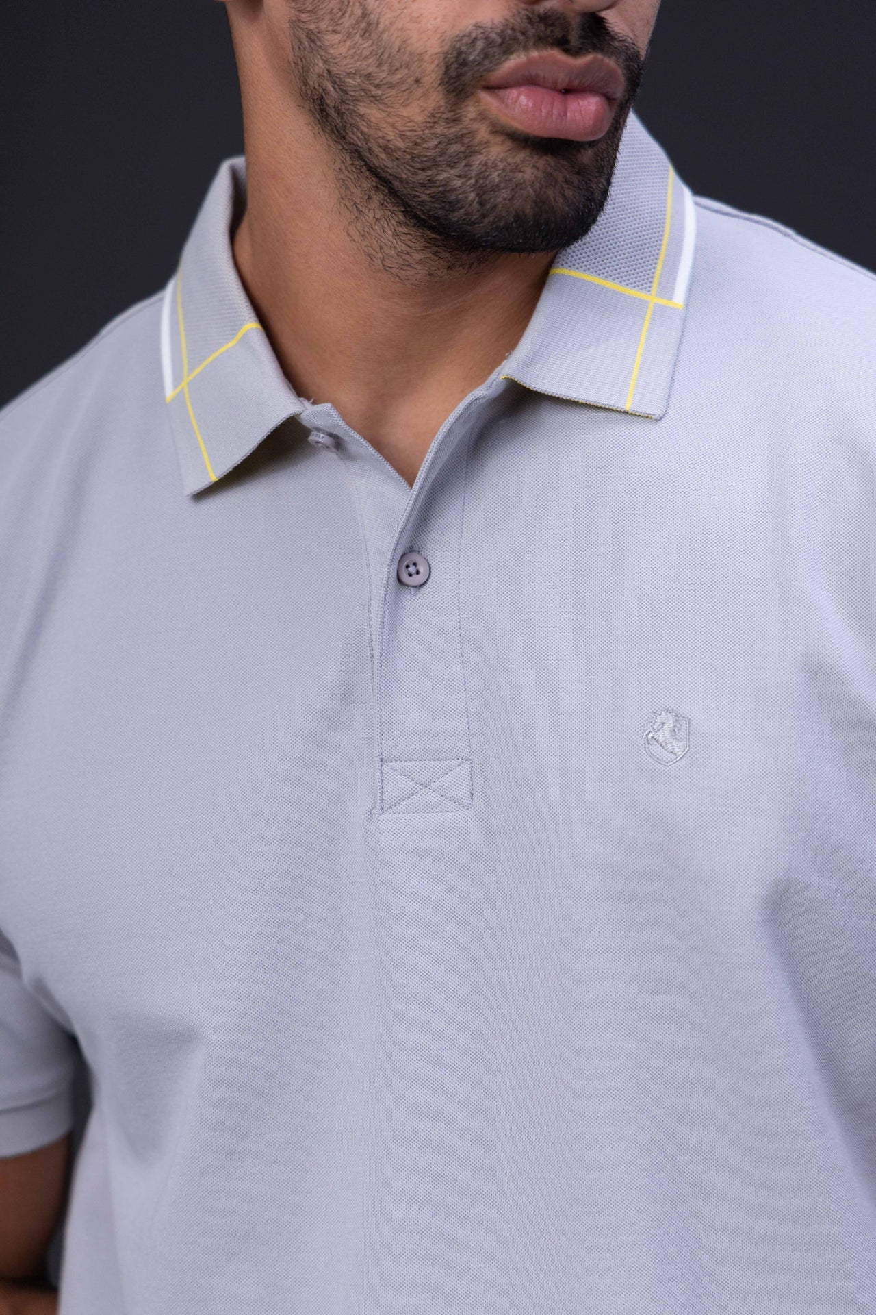 Gridline Tipped Collar Polo