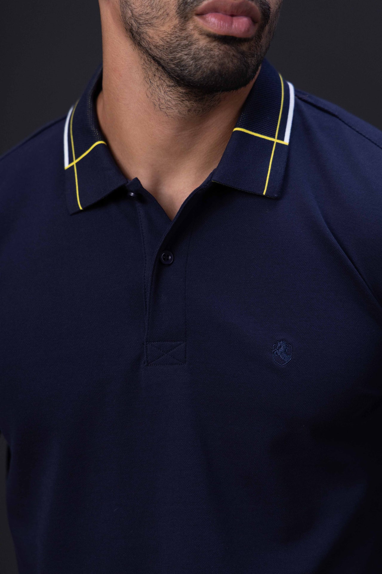 Gridline Tipped Collar Polo