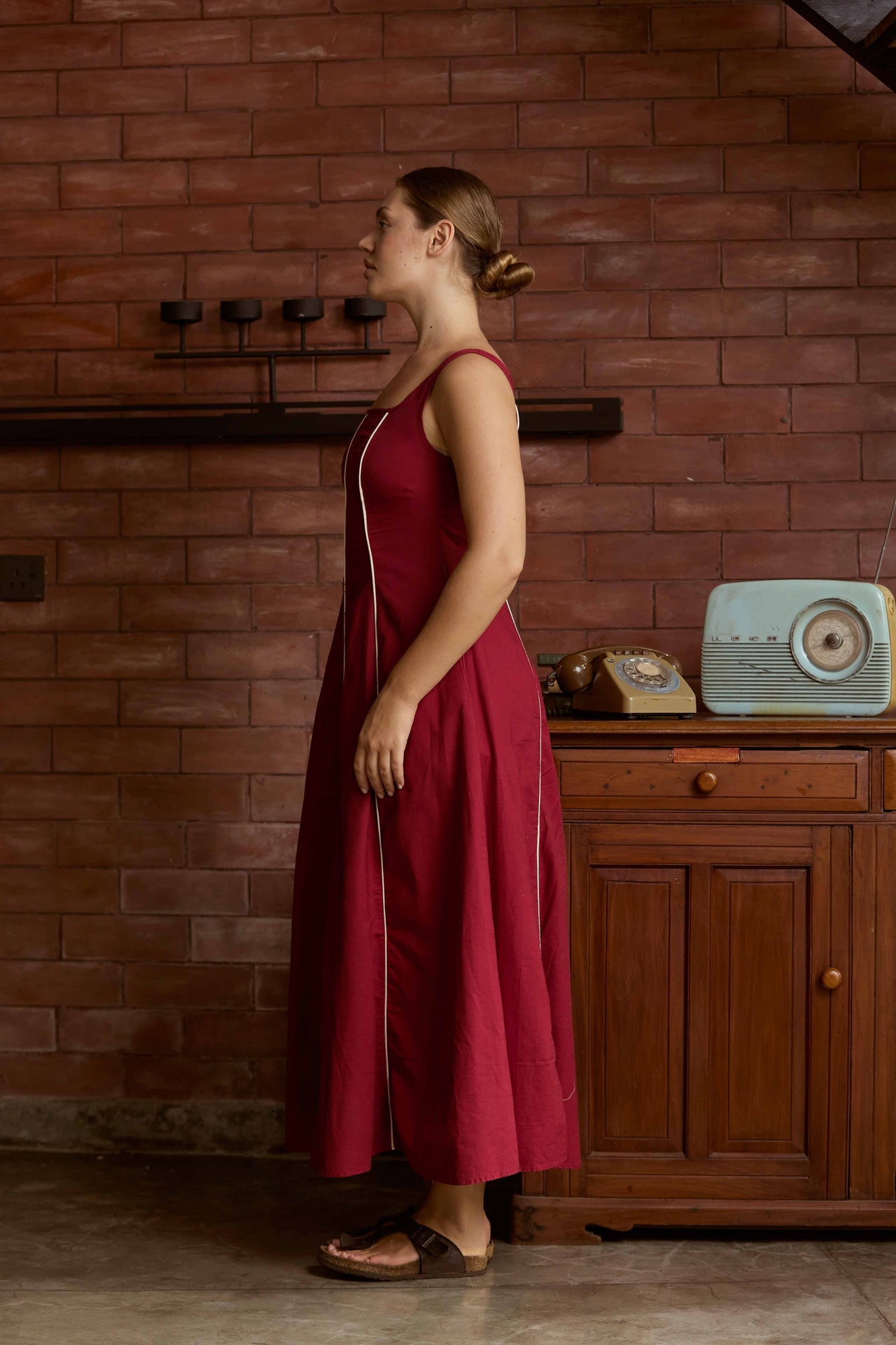 Bloom Touched Linen Dress