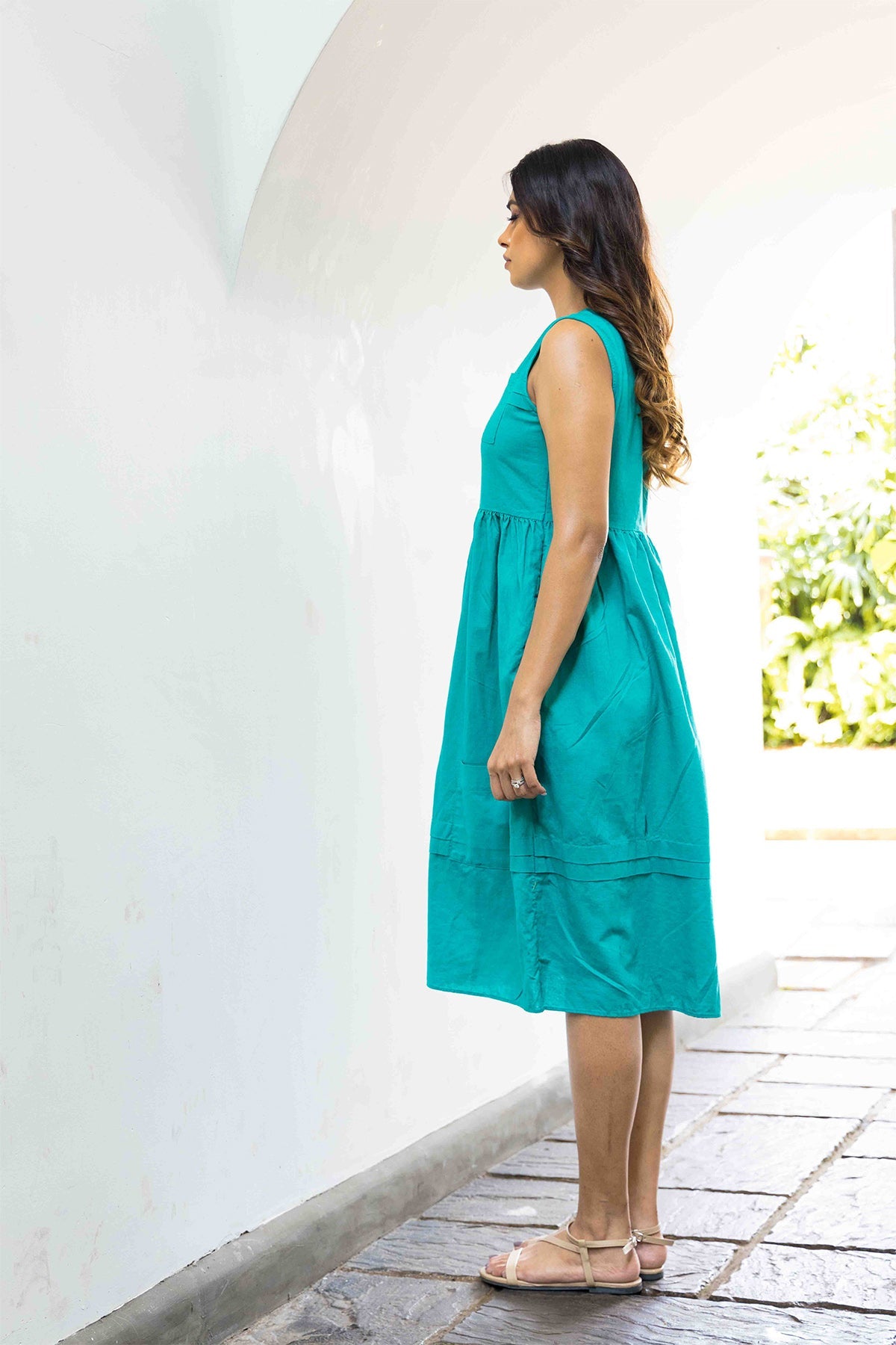 Oceanic Opulence Linen Dress