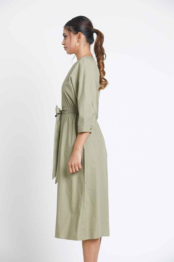 Madison Front Tie Midi Dress