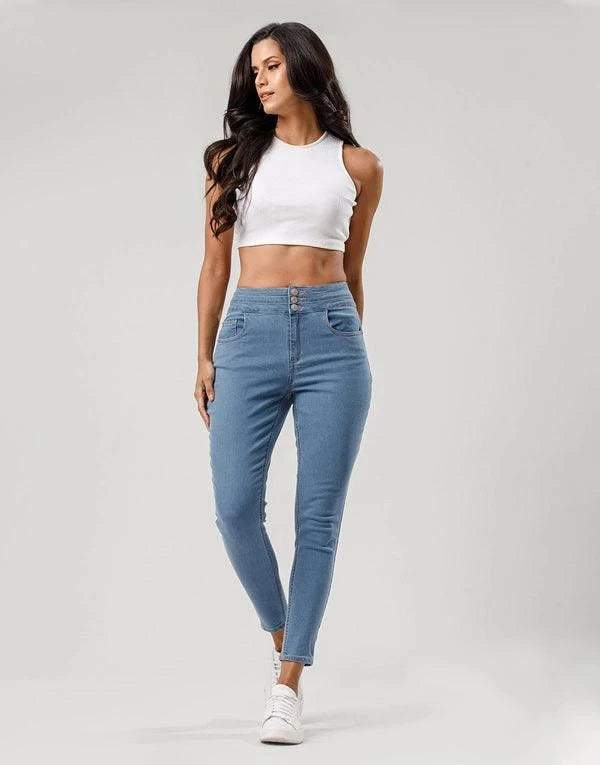 Three Waist Band Skinny Jean