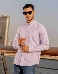 Conqueror's Long Sleeve Shirt - Purple Stripe