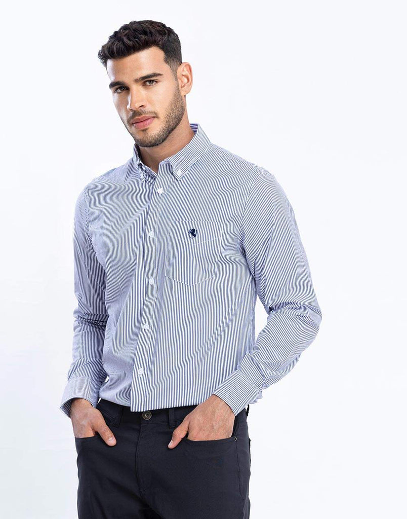 Aristocrat Formal Shirt - Navy Stripe