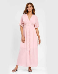 Xiomara Plunging Neckline Maxi Dress