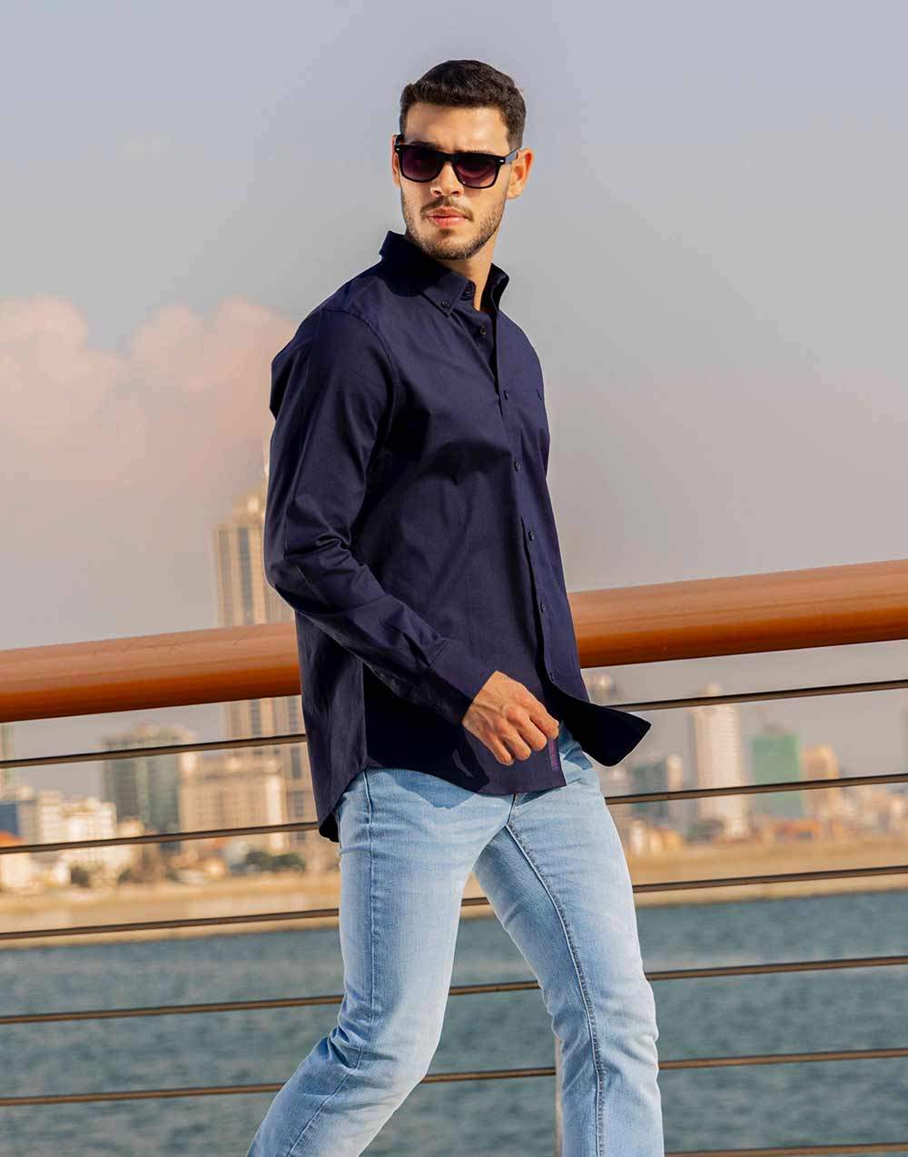 Titan Blue Long Sleeve Shirt