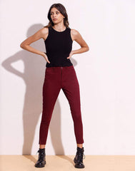 Classic high waist twill pant