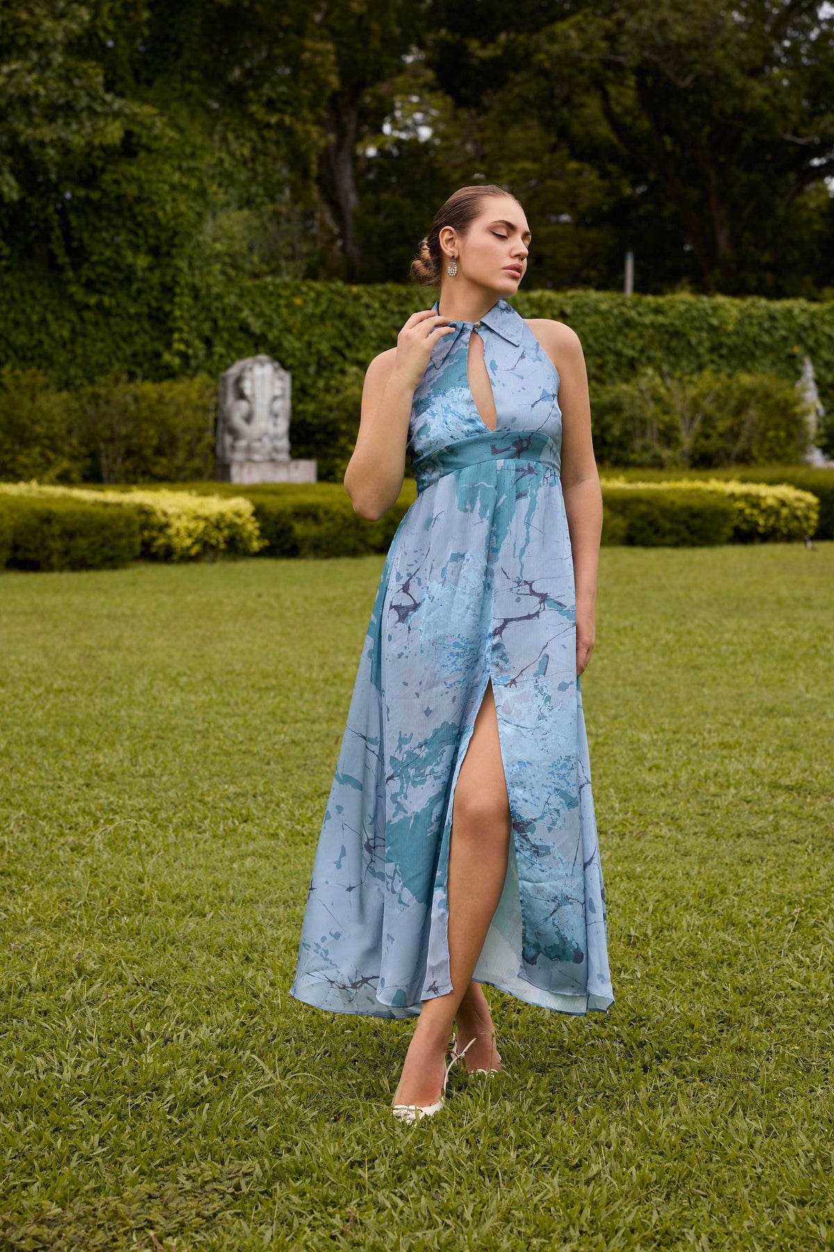 Batik Whirl Halter Neck Dress