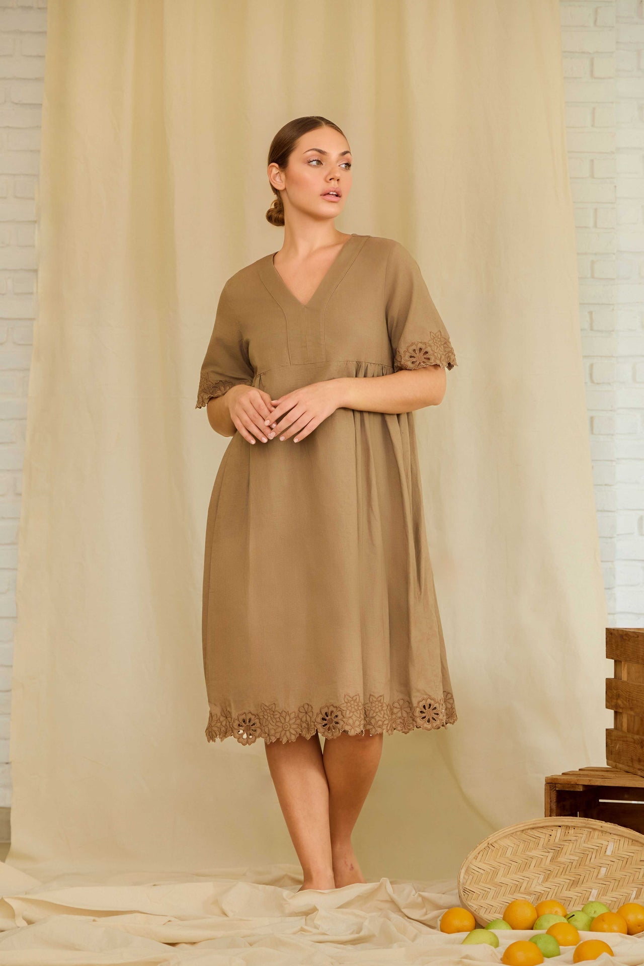 Sun Bloom Linen Dress