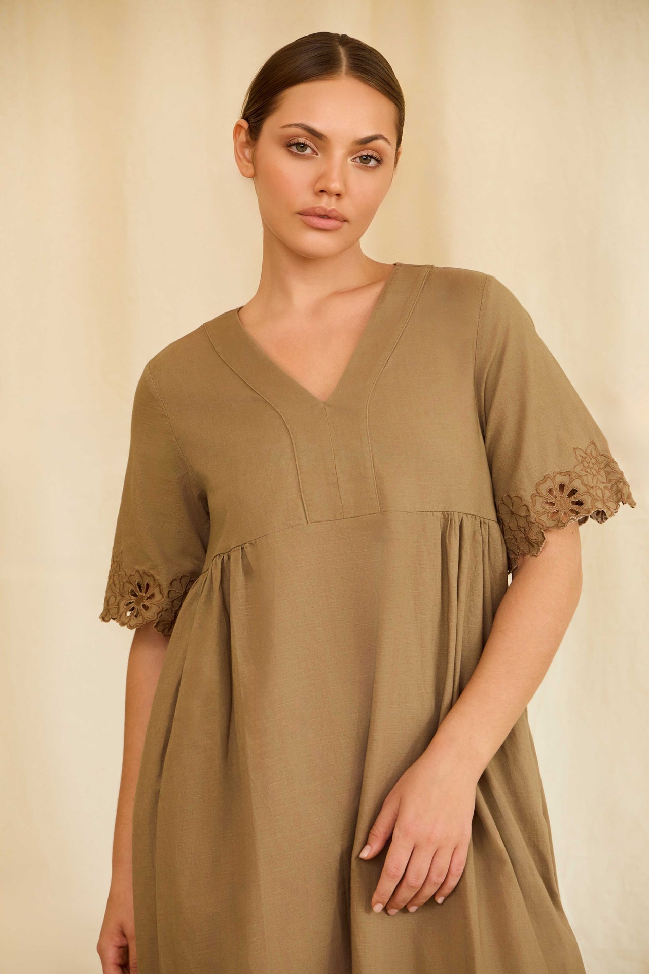 Sun Bloom Linen Dress