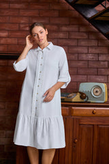 Sage Bloom Linen Dress