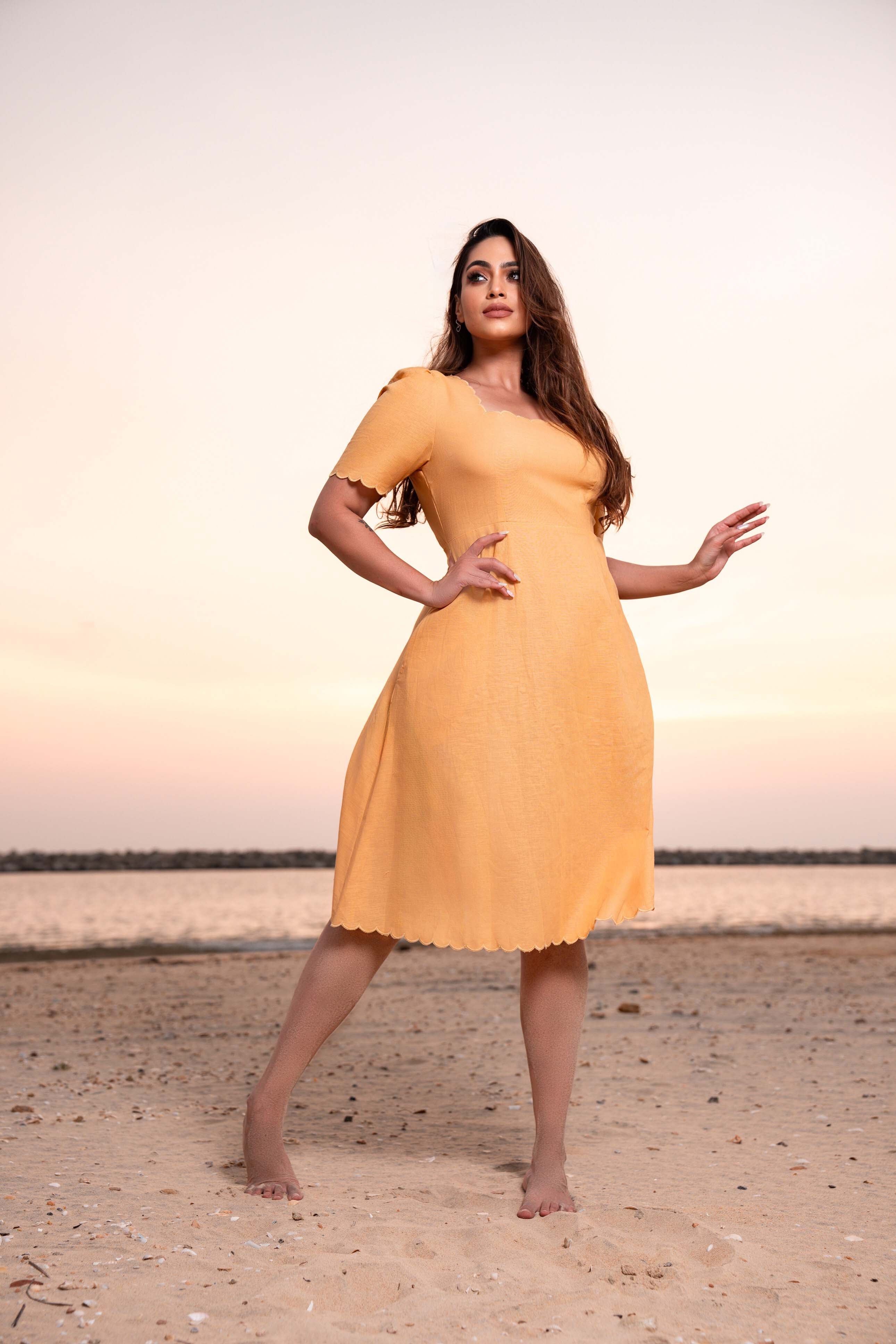Misty Morning Linen Dress