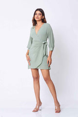 Leah Wrap Short Dress