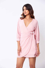 Leah Wrap Short Dress