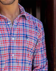 Guardian Glimpse  - Orange Blue Navy Check