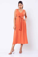 Julia Front Tie Midi Dress