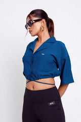 Harper Button Down Crop Top