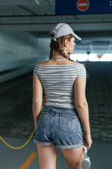 Stripes & shoulders Top