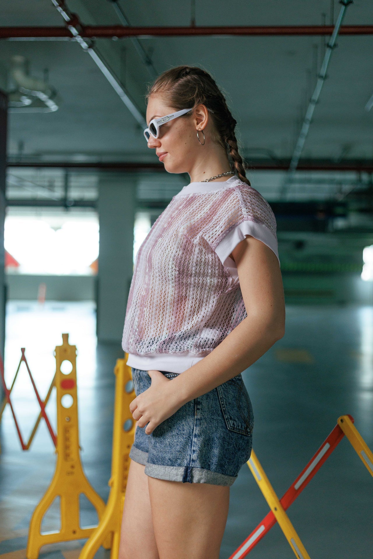 Mesh Contrast Top