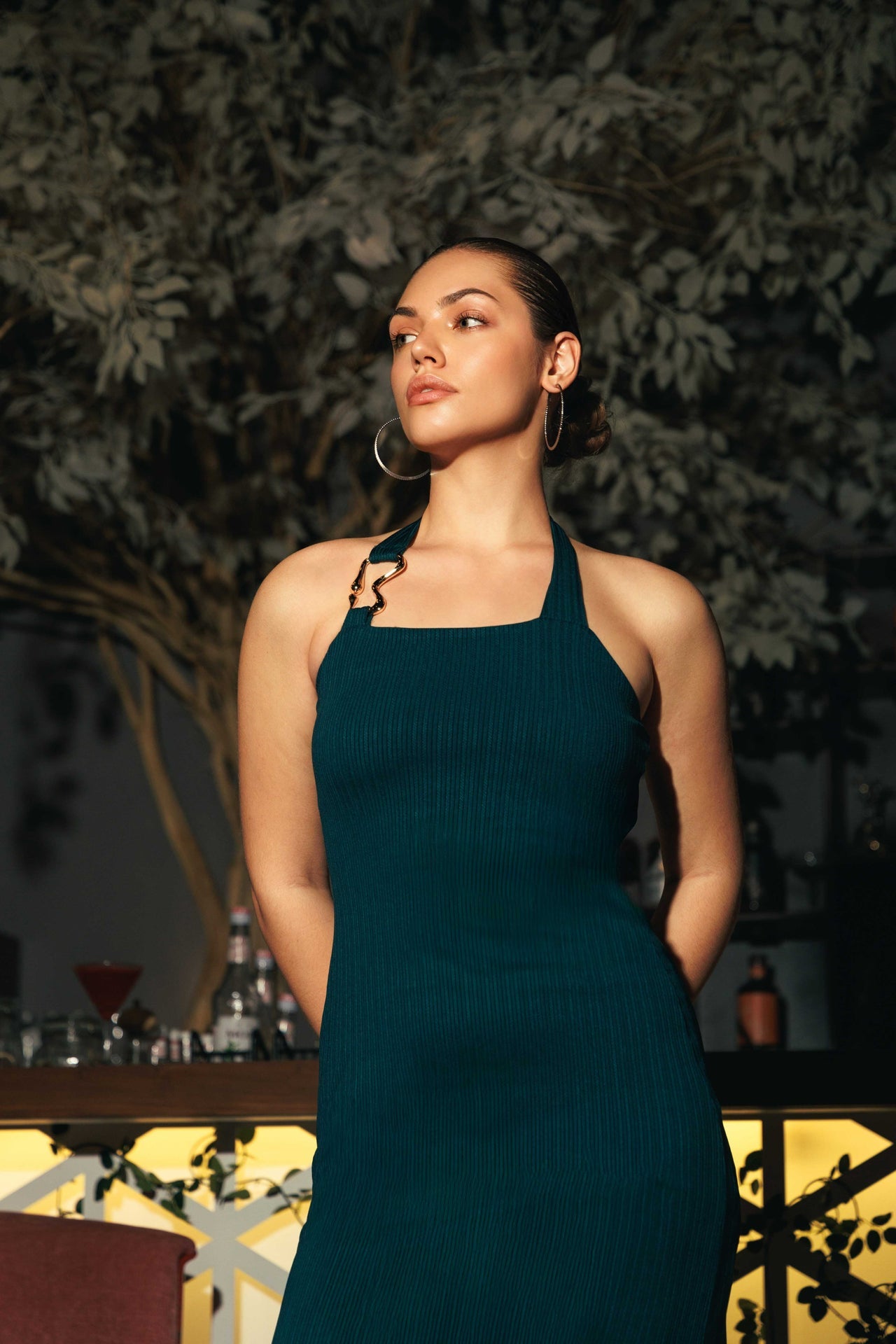 Serpentine Elegance Maxi Dress