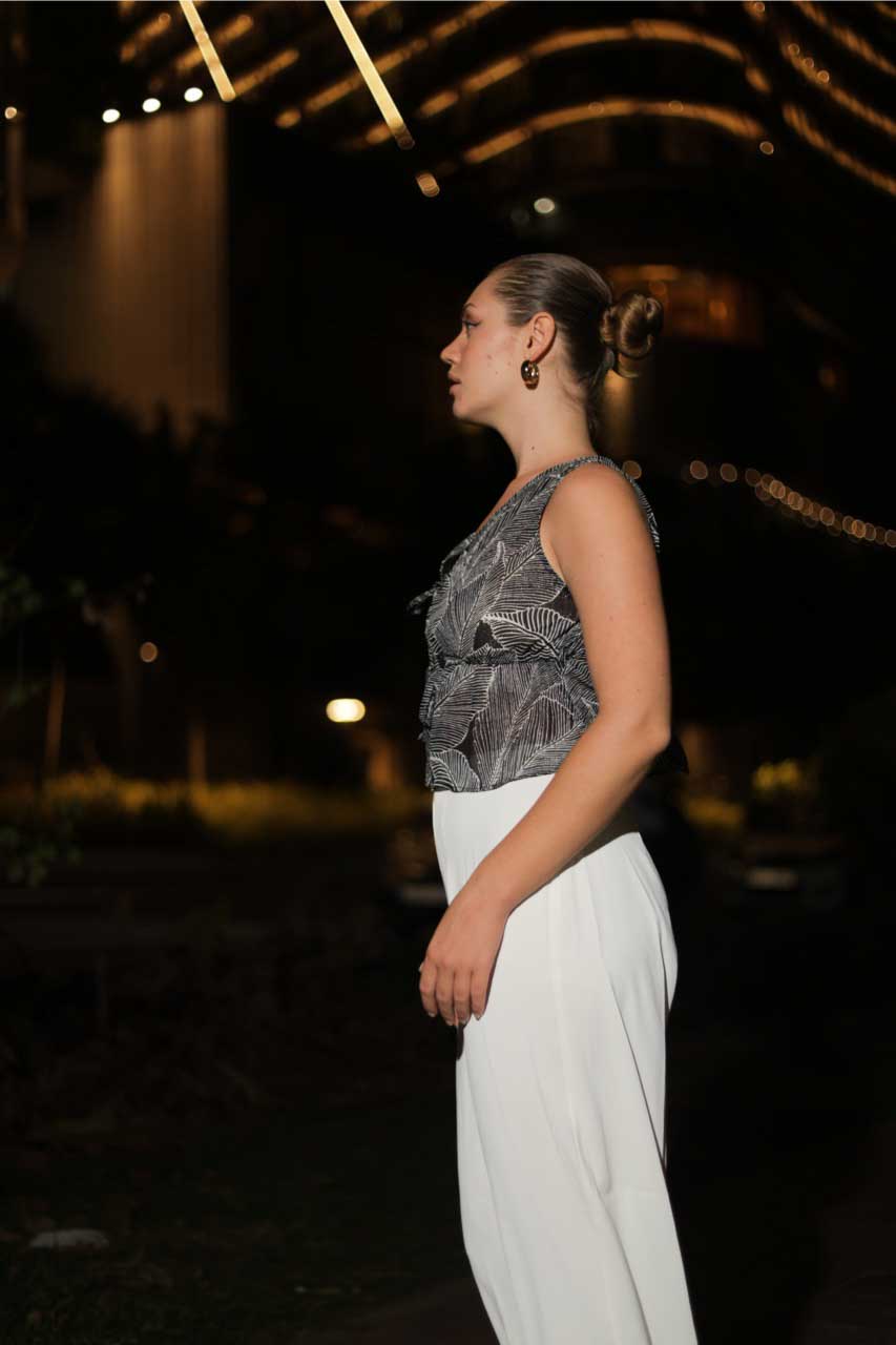 Cinch And Flounce Tie Top