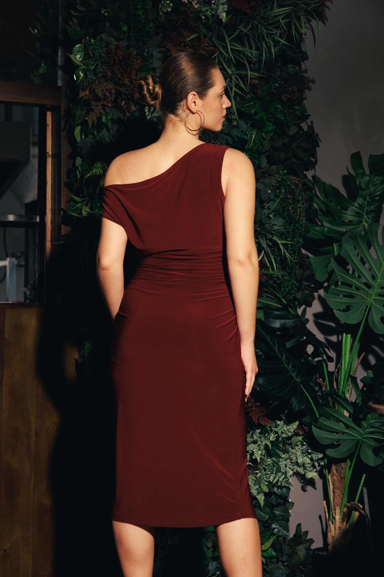 Merlot Off Shoulder Dress